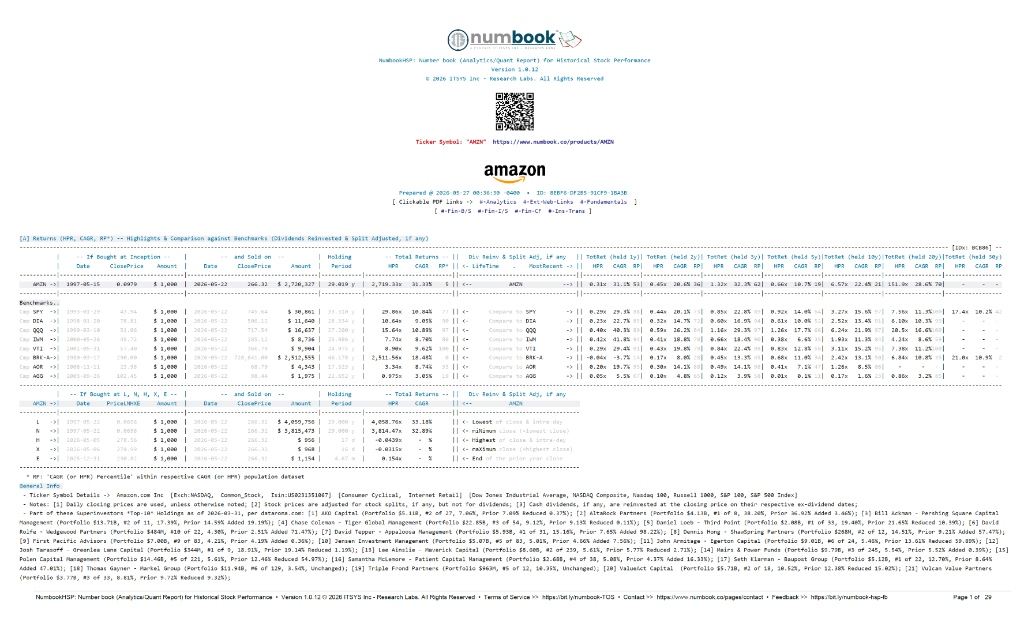 Numbook HSP Amazon Analytics Benchmarks