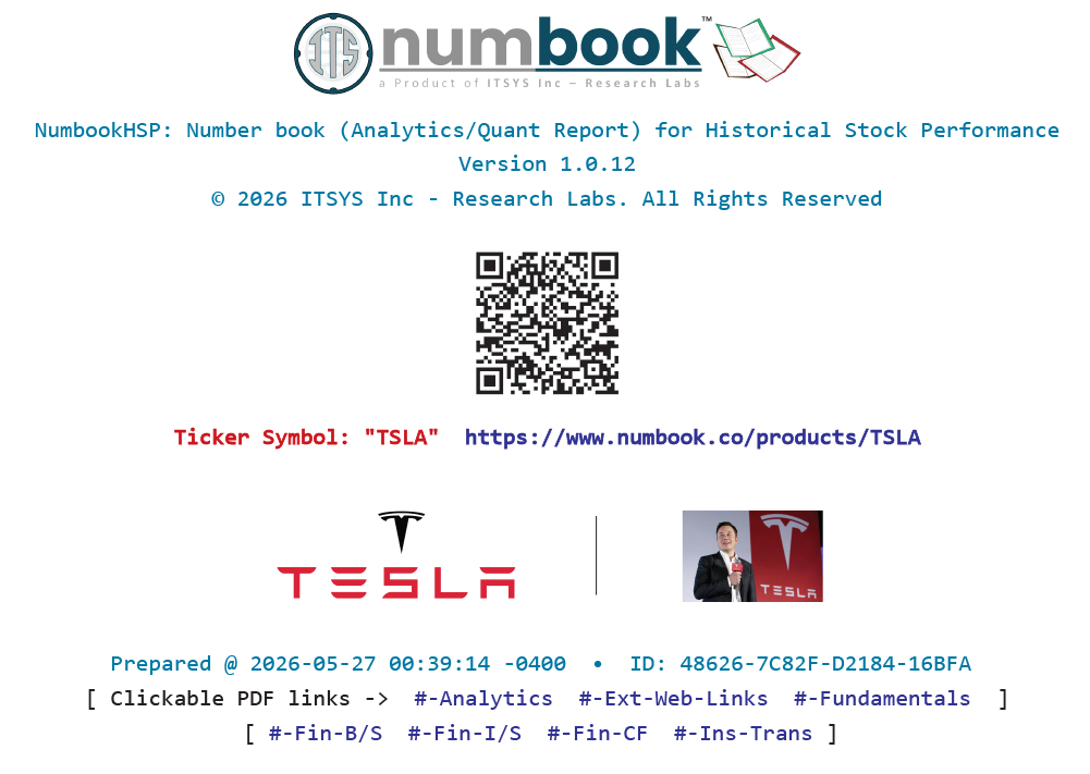 Numbook HSP Tesla Analytics Report Cover